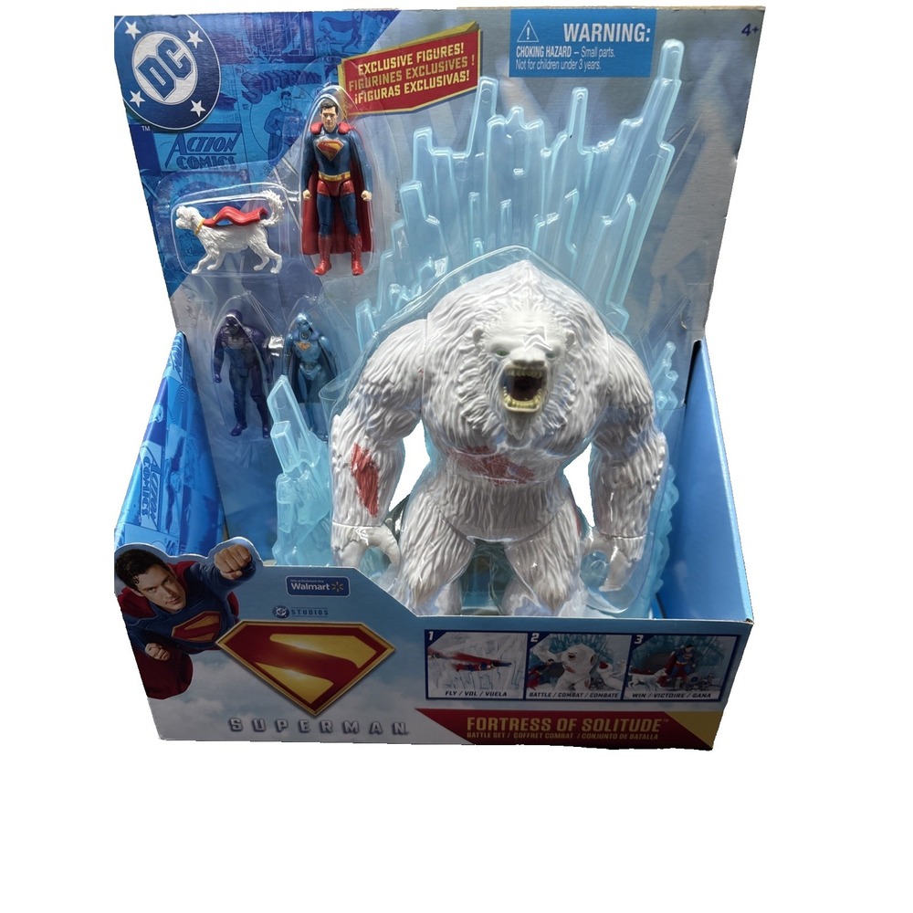 DC Action Comics Superman Fortress of Solitude Battle Set with 5 Figures New